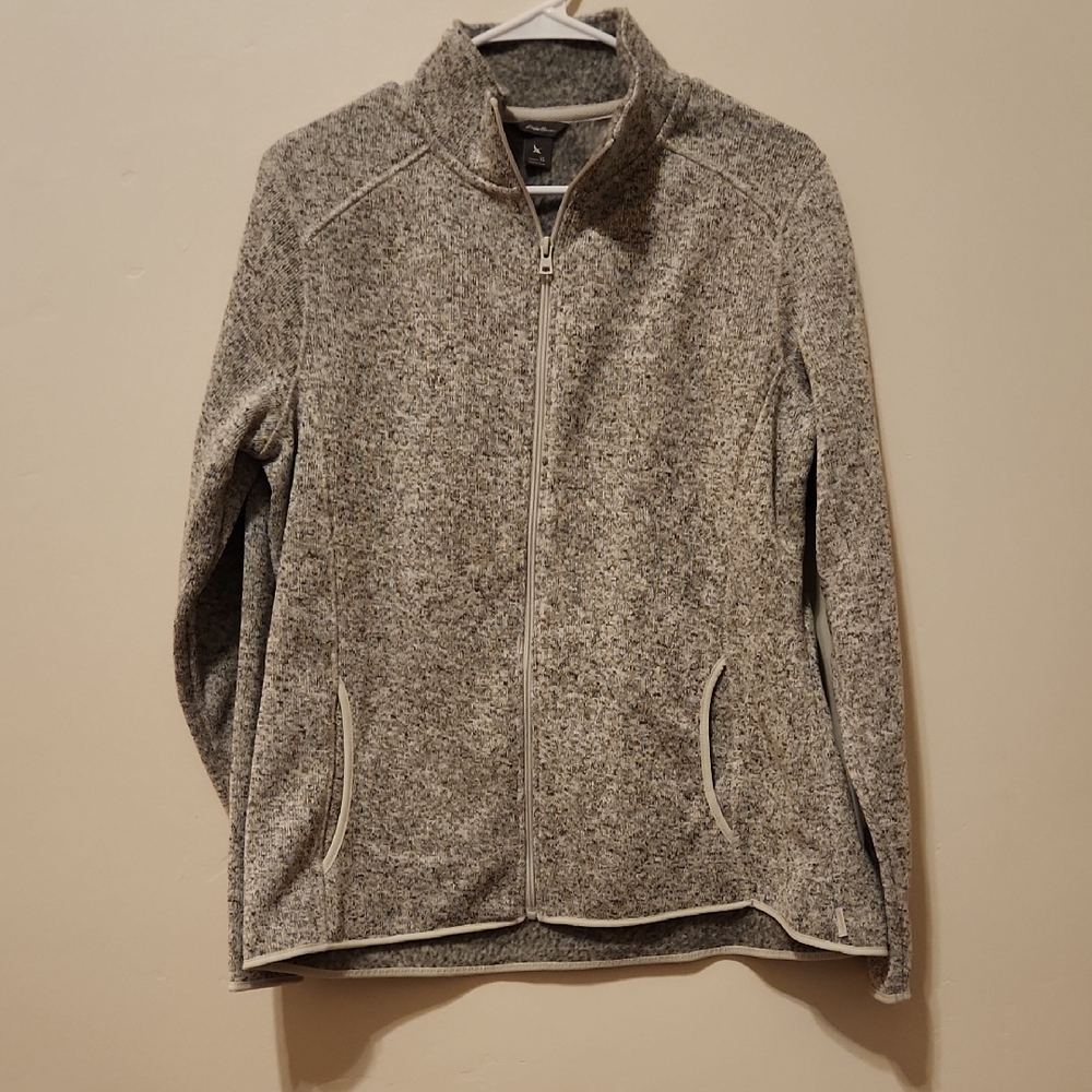 Eddie Bauer Heather Gray Fleece Jacket